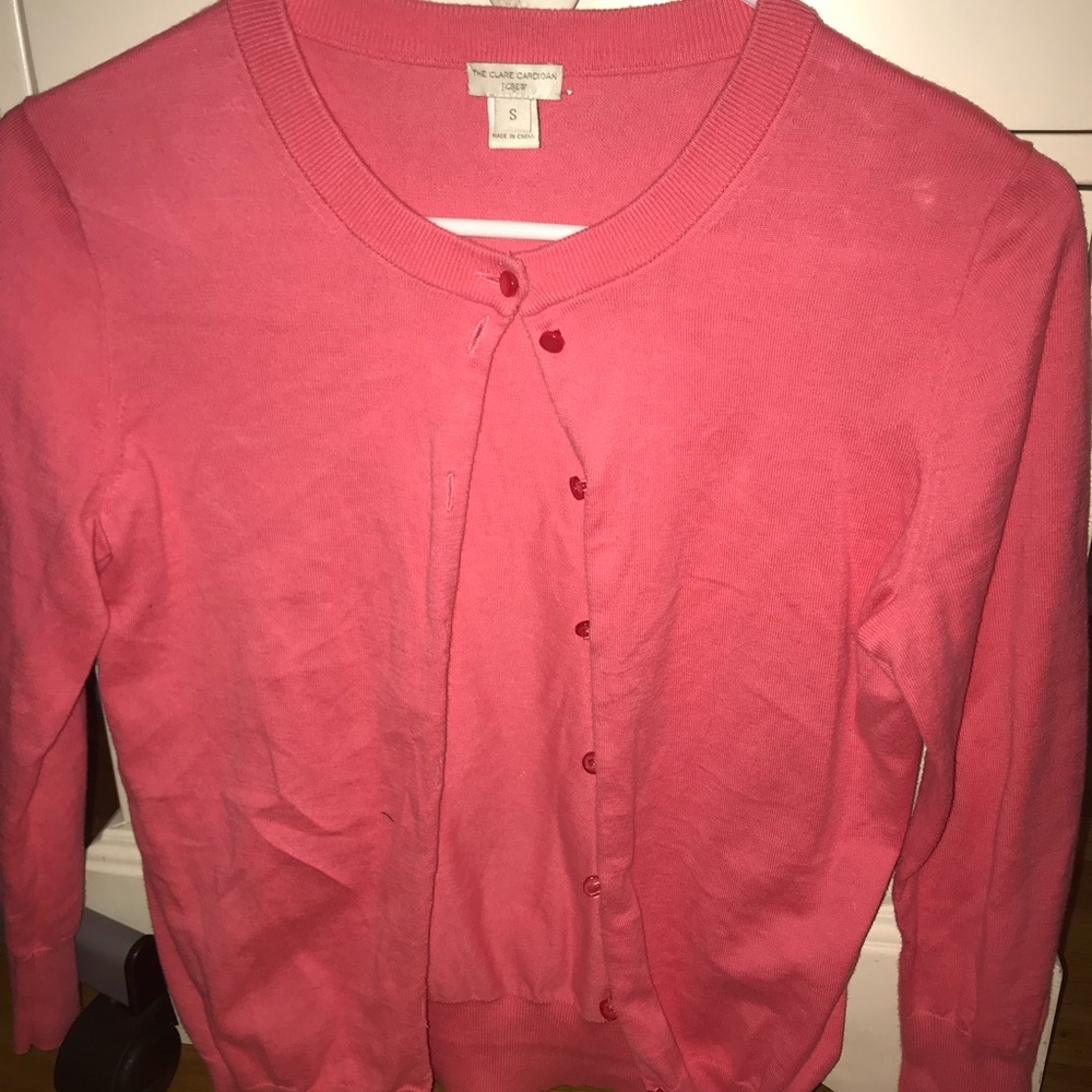 J.Crew Claire Cardigan, Size S, Coral (worn once)